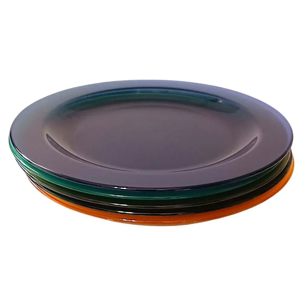 5 Ikea Hagberg & Hagberg Dinner Plates Sola Translucent Plastic Vintage Colorful
